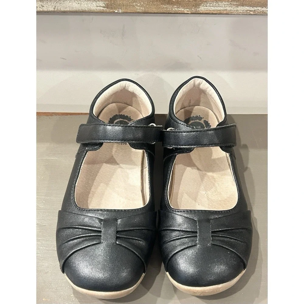 Livie and Luca PIEGA Black Leather Mary Jane Youth Shoes Size 2 EUC